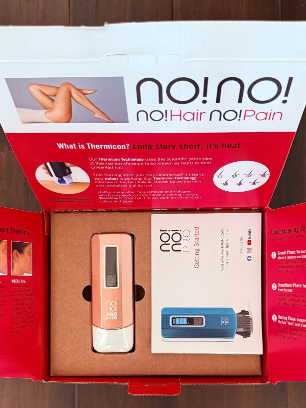 No!No! Hair Removal system Pink Full Warranty - New Without Box